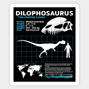 Dilophosaurus Fact Sheet Sticker